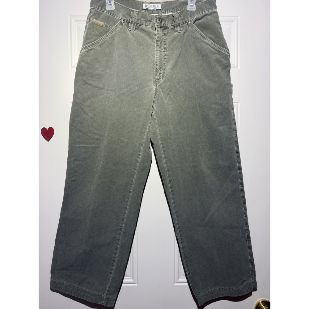 Columbia Men's Gray Corduroy Straight Leg Casual Pants 34 Regular Fit